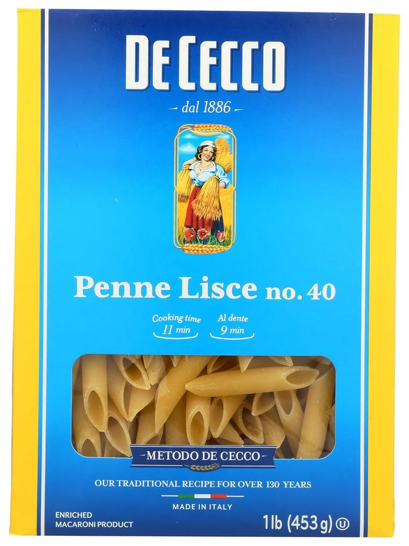 De Cecco Pasta, Penne Lisce, 16 Ounce (EXP 07/26/28)