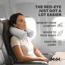 Dot&Dot Twist Memory Foam Travel Pillow for Airplanes - Travel Neck Pillow for Sleeping - Airplane Pillow for Neck Support, Chin, Lumbar and Leg - Adjustable, Bendable Neck Roll Pillow