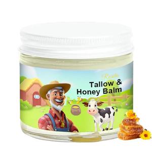 Tallow and Honey Balm, Tallow Face Moisturizer, Beef Tallow for Skin, Handmade All-Natural Moisturizer with Grass-Fed Beef Tallow & Raw Wild Honey for Smooth, Hydrated Skin, Natural Formula