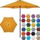 7.5 ft Patio Umbrella, Yard Umbrella, Outdoor Market Umbrella with Push Button Tilt Crank, Golden Yellow