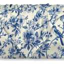 Romantic Body Cooling Pillow Cases Cover, Blue Floral Body Pillow Cover,Chinoiserie Decor,Satin Pillowcase for Hair and Skin,Soft Long Pillow Cover with Zipper Closure 20x54 Inches