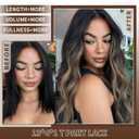 Synthetic Lace Front Wigs for Black Women Highlight Brown Mix Black Natural Wavy Glueless Wig Ready to Wear 13x4x1 HD Lace Pre Plucked Middle Part Wig 26 Inch