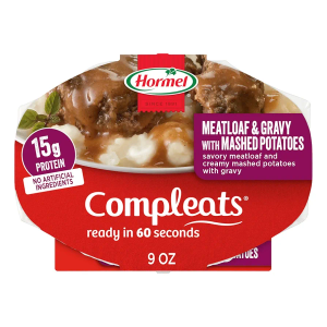 HORMEL COMPLEATS Meatloaf & Gravy With Mashed Potatoes Microwave Tray, 9 oz. (6 Pack), DEC 07/2026