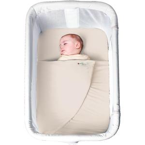 Wrap Sheet Anti-Rollover Safe Sleep Blanket for Newborns Fits Bedside Sleepers, Pack & Plays, Mini Cribs Newborn Sleep Essential (Tan, Bedside Sleeper or Bassinet)