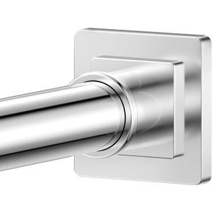 Shower Curtain Rod Square End Shower Rods for Bathroom 32"-92" Stainless Steel No Drilling for Shower Stall Living Room