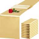 10 Pack Satin Table Runner 12 x 108 Inch Long Light Gold Silk Table Runner for Wedding Party Banquet Birthday Decoration
