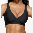 Vertvie Womens Wireless Seamless Bras Deep V No Underwire Push Up Bras Supportive Full Coverage Bralettes Plunge T Shirt Bra, Size M