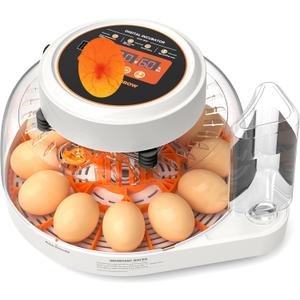 Incubators for Hatching Eggs, 12 Eggs Smart Incubator with Automatic Egg Turning and Humidity Control, Automatic Water Adding for Hatching Chicken, Duck,Quail Goose [2025 Upgrade] (White)