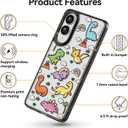 Compatible for Samsung Galaxy S25 Edge Case Cute Aesthetic - Durable Shockproof 6.6 ft Drop Impact Phone Case Cover with Funny Fashion Baby Dinosaur Design 6.7" Black