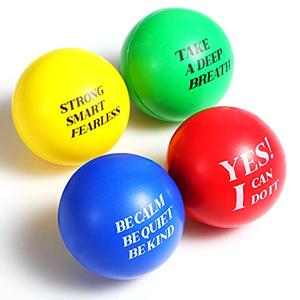 Sotiff 100 Pieces Motivational Stress Balls Colorful Foam Inspirational Stress Relief Quotes Stress Balls Pack Employee Appreciation Gift for Relief Encouraging(Inspirational, Yellow/Green/Blue/Red)