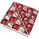 Red and White Christmas Balls Ornaments Set,Shatterproof Plastic Ball Set with Hanging Strings,Hanging Ball Ornaments for Xmas Christmas Tree Decorations,Early Ideas