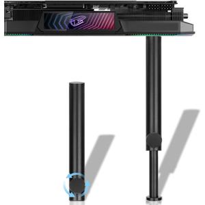 Tall GPU Support Bracket - Heavy Duty Adjustable GPU Anti Sag Holder & Support Stand for Graphics Card, 4.53"-8.27" Height Durable Black Metal PC Build Stabilizer, Large/Long GPU Sag Prevention