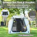 Dog Tent and Portable Playpen Outdoor Waterproof, with Aluminum Poles and Camping Mat, Pet Tent with Zippered Mesh Door, Dog House Outdoor, for Camping, Travel, Backyard, Patio (White, Large)