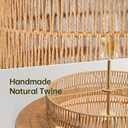 24 Boho Large Rattan Chandelier Light Fixture,6-Light Large Hand Woven Pendant Light Fixture Farmhouse Rustic Chandeliers for Kitchen Bedroom, Dining Room, Living Room, Hallway, Foyer