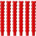 Nuanchu 6 Pcs Valentines Heart Shaped Taper Candles 10 Inch Tall Red Candlestick Valentine's Day Decorations Candlesticks Gifts Valentines Date Decor for Dinner Holiday Wedding Birthday