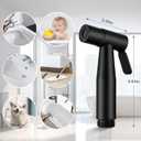 Handheld Toilet Bidet Sprayer, Water Pressure Adjustable Sprayer with Hose and 7/8 "T-Valve, Jet Spray and Soft Spray, for Toilet, Bidet, Shower etc., Stainless Steel, Black