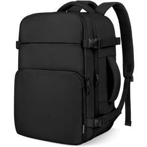 ZOMFELT Travel Backpack for Women Men, Carry on Backpack, TSA 15.6 inch Laptop Backpack Flight Approved, Personal Item Travel Bag Nurse Bag Casual Daypack for School Weekender Business Trip, Black (Large)