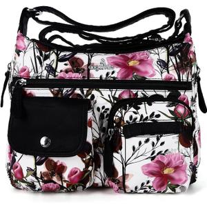 Angel Kiss Crossbody Bags for Women, Ladies Shoulder Handbags and Purses Medium Faux Leather Pocketbooks | Ladies, Medium, Faux Leather (Pink/Black)