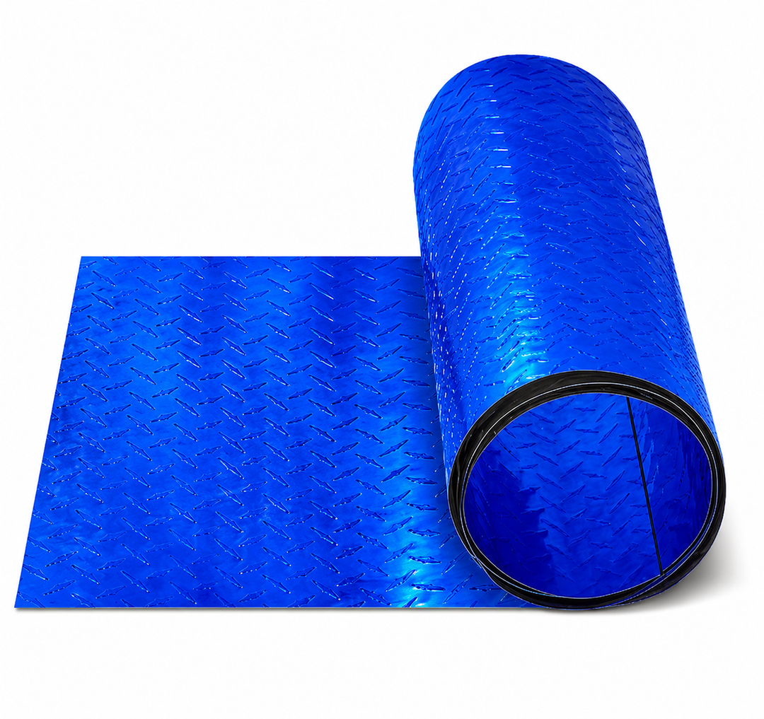 Yaocom 1 Pcs Aluminum Diamond Plate Sheet, Heavy Duty Tread Plate Aluminum Sheet Metal for Trailer Flooring, Garage Wall Protection, Truck Bed, Rv Decoration (24'' X 96'' X 0.06'', Blue)