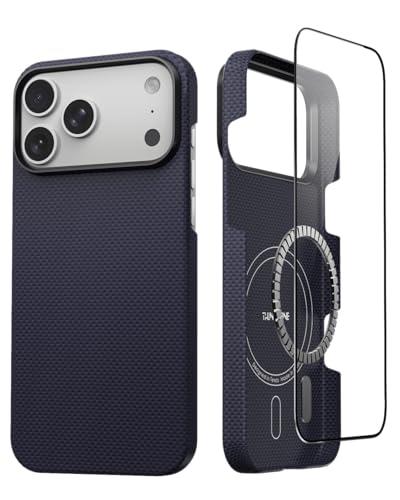 Thinborne Compatible with iPhone 17 Pro Case, [600D Aramid Fiber] [Mag Magnetic] [Extremely Thin] [Minimalist Style] [Carbon Fiber Textures] - Wild Navy