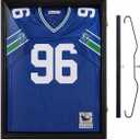 Black Jersey Frame Display Case Lockable Shadow Box with UV Acrylic