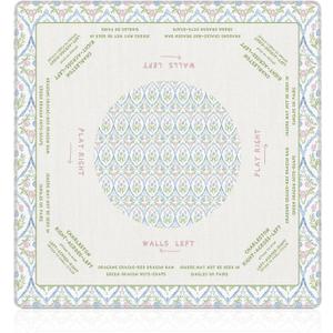 WHCHJ Grandmillennial Pink and Blue Floral Mahjong Mat 31.5x31.5″, Green Chinoiserie Non-Slip Noise Reduction Mahjong Table Mat for American Mah Jong Poker Board Games Card Games Dominoes
