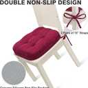 Shinnwa Kitchen Chair Cushions Set of 6, Dual-Layer Memory Foam Dining Chair Cushions, Patented Design Seat Pads with Ties, 16.5 x 16.5 x 3.5in, 6 Pack, Burgundy