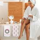 Chinoiserie Christmas Kitchen Towels, Pink Bow Coquette Christmas Tree Dish Towels for Kitchen Bathroom, Pink Christmas Hand Towels for Bathroom Kitchen, Grandmillennial Decor,Set of 4,16x24 Inches