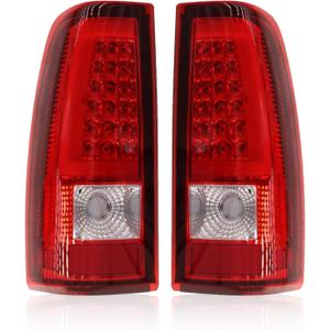 Tail Lights Compatible with 2003 2004 2005 2006 Silverado 1500 2500 3500 Red Tube Rear Light Tail Lamps Driver & Passenger GM2800174 GM2801174