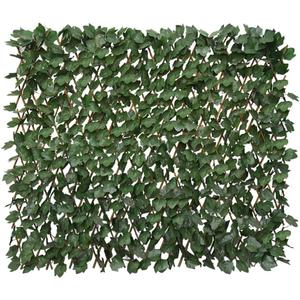 Expandable Fence Privacy Screen for Balcony Patio Outdoor,Decorative Faux Ivy Fencing Panel,Artificial Hedges (Single Sided Leaves) (Dark Green)