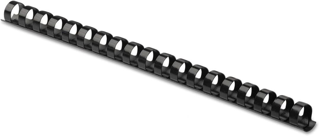 Fellowes 52326 Plastic Binding Combs - Round Back, 1/2 Inches, 90 Sheets, Black, 100 Pack
