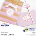 Avery Printable Round Labels with Sure Feed Technology, 2" Diameter, Matte White, Laser & Inkjet Compatible, 300 Blank Labels Total, Great for Branding, Packaging, Events, and More (22877)
