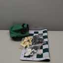 Juegoal 20" Portable Chess & Checkers Set, 2 in 1 Travel Board Games for Kids and Adults, Folding Roll up Chess Game Sets, Extra 26 Checker Pieces, Tournament Thick Mousepad Mat with Storage Bag