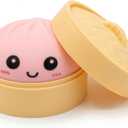 Pink Dumpling Squishies with Box,New Mystery Squishys Dumplings Stress Relief Balls Fidget Sensory Toy,Bao Bun with Food Steamer Stretchy Desk Squeeze Toys