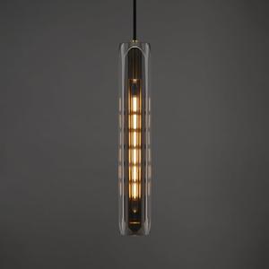 Modern K9 Crystal Kitchen Island Pendant Light,14.95'' Black Long Crystal Pendant Light,1 Light Indoor Small Crystal Pendant Light, for Kitchen Dining Bathroom Bedroom,Included 2 Bulb (Black Crystal Pendant)