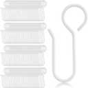 Jetec 120 Pcs Metal Curtain Track Hooks S Shaped Small Curtain Metal Drape Wire Hooks for Ceiling Drape Track (White)