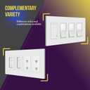 ENERLITES - SI8834-W-STICKER Screwless Decorator Wall Plates Child Safe Outlet Covers, Size 4-Gang 4.68" H x 8.30 L, Unbreakable Polycarbonate Thermoplastic, SI8834-W, Glossy, White