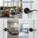 TICONN Traditional Wave Style Reversible Door Lever, Door Handle for Interior Doors and Closet (Matte Black, Keyed Entry - Keyed Alike, 1-Pack)