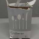 KINGSTONE Silverware Set, 40-Piece 18/10 Stainless Steel Brushed Handle Flatware Cutlery Set, for Kitchen, Home, Party, Wedding Gift, Rust Resistant and Dishwasher Safe