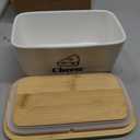 Cheese Container for Refrigerator, Ceramic Cheese Keeper with Airtight Bamboo Lid, Lunch Deli Meat Containers for Fridge,Shredded Cream Block Sliced,Grated,Cheddar Cheeses Storage Box Saver keeper, 700 ml