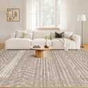 Nakagishi Area Rug 6x9 Living Room: Washable Boho Large Neutral Soft Farmhouse Rugs Stain Resistant Modern Indoor Floor Non Slip Accent Carpet for Bedroom Nursery Kids Playroom Office Dining Room Dorm