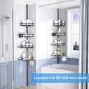 Aitatty Corner Shower Caddy Tension Pole: 4 Tier adjustable Rustproof Bathroom Organizer Shelves - Bathtub shampoo rack 31-124 inch