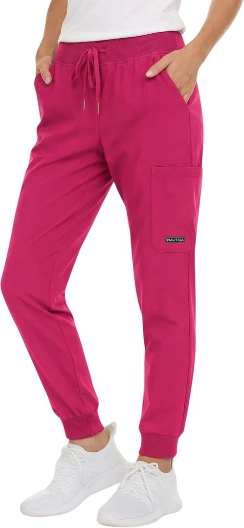 Nautica Scrub Pants for Women, Breathable Drawstring Jogger Scrubs for Women, 5 Pocket Stretch Soft Scrub Bottoms for Woman, Size: 3X