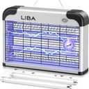 LiBa Electric Bug Zapper, Indoor - (2) Extra Replacement Bulbs - Fly, Mosquito Killer and Repellent - Lightweight, Powerful 2800V Grid, Easy-to-Clean, with a Removable Washable Tray.