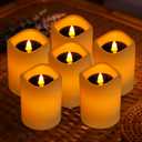 Christmas Solar Candles Outdoor, 6Pcs IP65 Waterproof, Rechargeable Candles for Lantern, Auto On/Off Flickering Glow Dusk to Dawn, Replaceable Battery, Outdoor Solar Lights Decor for Garden (6PK)