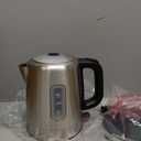 Amazon Basics 1.1Qt (1L) Electric Kettle, Tea Kettle & Water Boiler, with Auto Shut-Off, Boil Dry Protection, High-Safety Strix Thermostat, BPA-Free, 1500W, Stainless Steel, New Model, Black & Silver