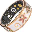 Enamel Craft Smart Ring for Women & Men - No Subscription Fee Fitness Tracker with Sleep Tracking, Heart Rate, SpO2 - IP68 Waterproof for iPhone Android - Activity Tracker, Remote Camera Size8