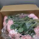 100 Pcs Pink Roses Artificial Flowers, Real Touch Velvet Roses Bouquet Fake Flowers Bulk, Artificial Roses with Long Stems for Birthday Gift Women Mom DIY Bridal Wedding Centerpiece Decorations