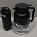 2 Pack 49oz Thermal Coffee Carafe and 15oz Insulated Water Bottle, Stainless Steel Vacuum Thermal Carafes and Water Bottle for Keeping Coffee, Tea, Water - Keep 12 Hours Hot, 24 Hours Cold (Black)