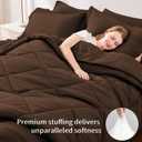 FUANNA Queen Comforter Set 7 Pieces, Brown Comforter, Soft Bed in a Bag